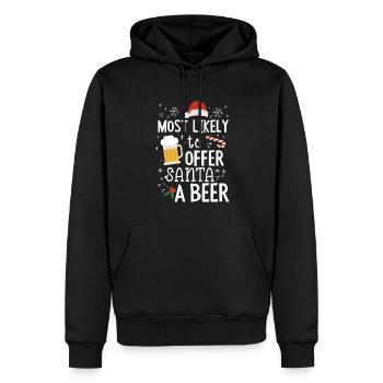 Weihnachten Bier Most Likely To Offer Santa a Beer - Männer Premium Bio Hoodie - Schwarz - Vorne - Nico (187cm)