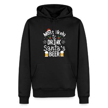 La bière de Noël la plus susceptible de boire la bière du Père Noël - Sweat à capuche Premium bio Homme - noir - Devant - Nico (187cm)
