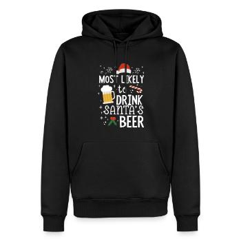 La bière de Noël la plus susceptible de boire la bière du Père Noël - Sweat à capuche Premium bio Homme - noir - Devant - Nico (187cm)