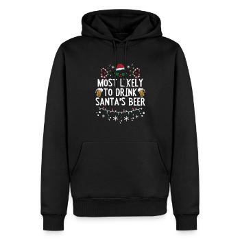 La bière de Noël la plus susceptible de boire la bière du Père Noël - Sweat à capuche Premium bio Homme - noir - Devant - Nico (187cm)