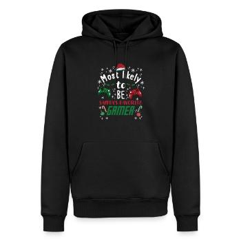 Christmas Xmas Gaming Santa's Favorite Gamer - Men’s Premium Organic Hoodie - black - Front - Nico (187cm)