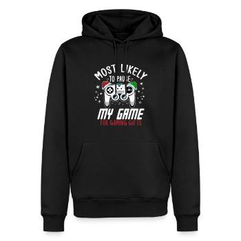 Weihnachten Gamer Pause My Game For Gaming Gifts - Männer Premium Bio Hoodie - Schwarz - Vorne - Nico (187cm)