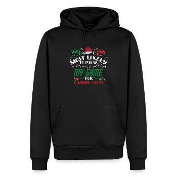 Weihnachten Gamer Pause My Game For Gaming Gifts - Männer Premium Bio Hoodie - Schwarz - Vorne - Nico (187cm)