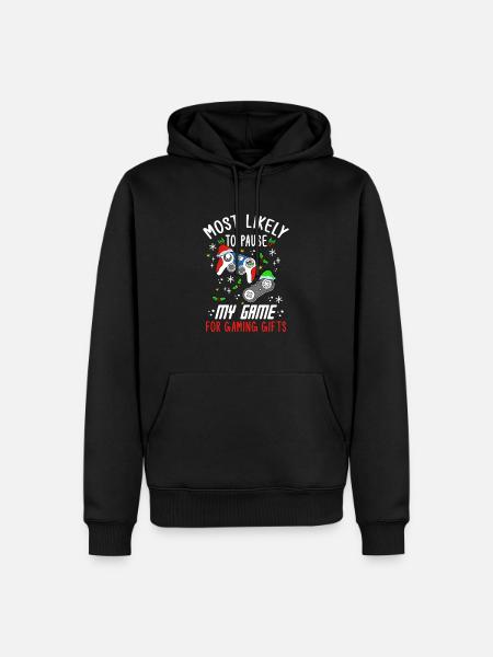 Weihnachten Gamer Pause My Game For Gaming Gifts - Männer Premium Bio Hoodie - Schwarz