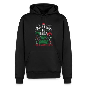 Weihnachten Gamer Pause My Game For Gaming Gifts - Männer Premium Bio Hoodie - Schwarz - Vorne - Nico (187cm)
