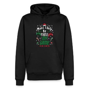 Weihnachten Gamer Gaming Pause My Game For Gifts - Männer Premium Bio Hoodie - Schwarz - Vorne - Nico (187cm)