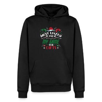 Weihnachten Gamer Gaming Pause My Game For Gifts - Männer Premium Bio Hoodie - Schwarz - Vorne - Nico (187cm)