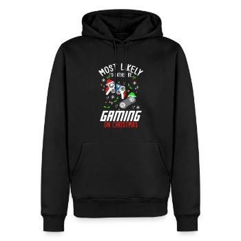 Weihnachten Xmas Gamer Gaming On Christmas - Männer Premium Bio Hoodie - Schwarz - Vorne - Nico (187cm)