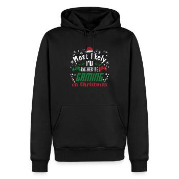 Weihnachten Xmas Gamer Gaming On Christmas - Männer Premium Bio Hoodie - Schwarz - Vorne - Nico (187cm)