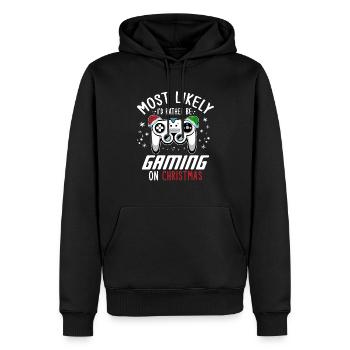 Weihnachten Xmas Gamer Gaming On Christmas - Männer Premium Bio Hoodie - Schwarz - Vorne - Nico (187cm)