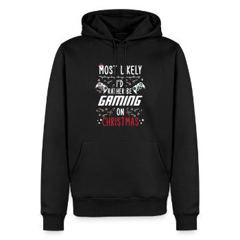 Weihnachten Noël Gamer Gaming à Noël - Sweat à capuche Premium bio Homme - noir - Devant - Nico (187cm)