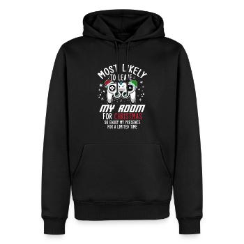 Noël Gamer Gaming Dire Drôle Humour Noël - Sweat à capuche Premium bio Homme - noir - Devant - Nico (187cm)