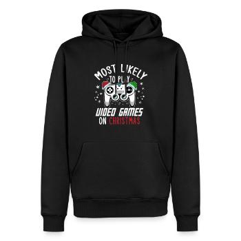 Weihnachten Gamer Gaming Spruch Lustig Humor Xmas - Männer Premium Bio Hoodie - Schwarz - Vorne - Nico (187cm)