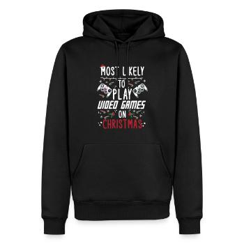 Weihnachten Gamer Gaming Spruch Lustig Humor Xmas - Männer Premium Bio Hoodie - Schwarz - Vorne - Nico (187cm)