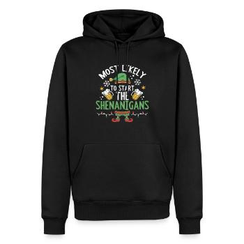 Buveur de bière de fête de Noël disant Noël drôle - Sweat à capuche Premium bio Homme - noir - Devant - Nico (187cm)