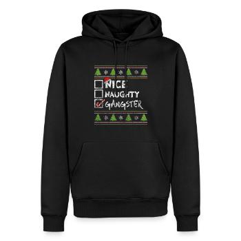 Weihnachten Humor Lustig Nice Naughty Gangster - Männer Premium Bio Hoodie - Schwarz - Vorne - Nico (187cm)
