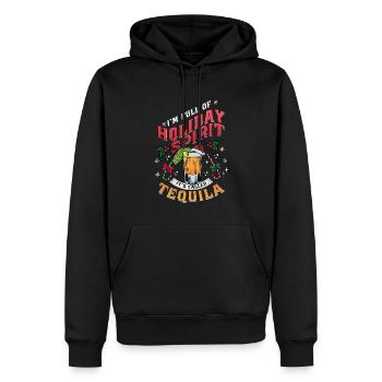 Christmas I'm Full Of Holiday Spirit Tequila - Men’s Premium Organic Hoodie - black - Front - Nico (187cm)