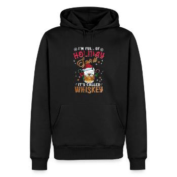 Christmas I'm Full Of Holiday Spirit Whiskey - Men’s Premium Organic Hoodie - black - Front - Nico (187cm)