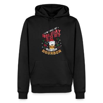 Christmas Xmas Whiskey Holiday Spirit Bourbon - Men’s Premium Organic Hoodie - black - Front - Nico (187cm)