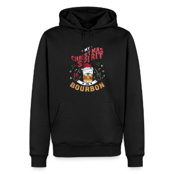 Noël Hommes Humour Noël Bourbon - Sweat à capuche Premium bio Homme - noir - Devant - Nico (187cm)