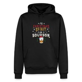 Weihnachten Männer Lustig Christmas Spirit Bourbon - Männer Premium Bio Hoodie - Schwarz - Vorne - Nico (187cm)