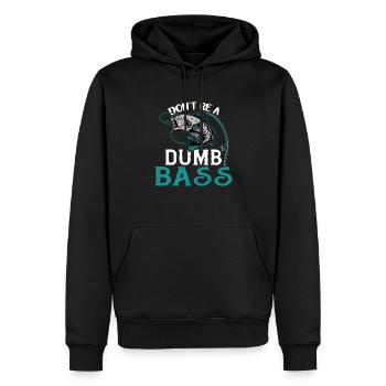 Angler Angeln Geschenkidee Don't Be A Dumb Bass - Männer Premium Bio Hoodie - Schwarz - Vorne - Nico (187cm)