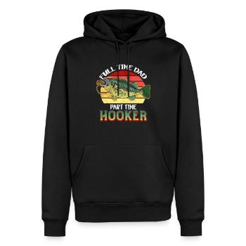 Angler Papa Vater Angeln Geschenkidee Humor Spruch - Männer Premium Bio Hoodie - Schwarz - Vorne - Nico (187cm)