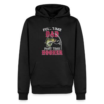 Angler Papa Angeln Vater Geschenkidee Lustig Humor - Männer Premium Bio Hoodie - Schwarz - Vorne - Nico (187cm)
