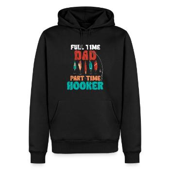 Angler Angeln Papa Vater Geschenkidee Lustig Humor - Männer Premium Bio Hoodie - Schwarz - Vorne - Nico (187cm)