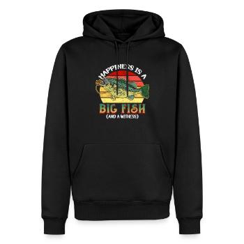 Angler Angeln Geschenkidee Happiness Is A Big Fish - Männer Premium Bio Hoodie - Schwarz - Vorne - Nico (187cm)