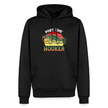 Pêcheur pêcheur pêche pêche idée cadeau humour - Sweat à capuche Premium bio Homme - noir - Devant - Nico (187cm)