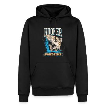 Pêcheur pêcheur pêche pêche idée cadeau humour - Sweat à capuche Premium bio Homme - noir - Devant - Nico (187cm)