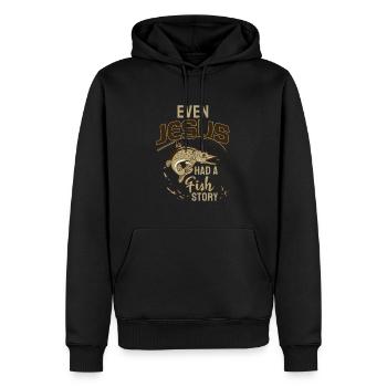 Fishing Fishing Angler Even Jesus Had A Fish Story - Men’s Premium Organic Hoodie - black - Front - Nico (187cm)