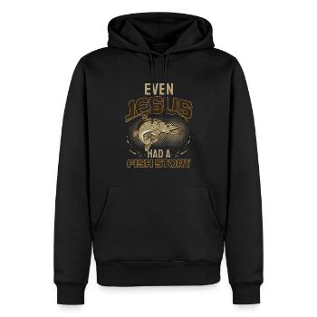 Fishing Fishing Angler Even Jesus Had A Fish Story - Men’s Premium Organic Hoodie - black - Front - Nico (187cm)