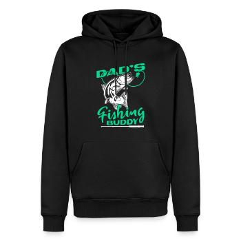 Angler Angeln Vater Sohn Dad's Fishing Buddy - Männer Premium Bio Hoodie - Schwarz - Vorne - Nico (187cm)