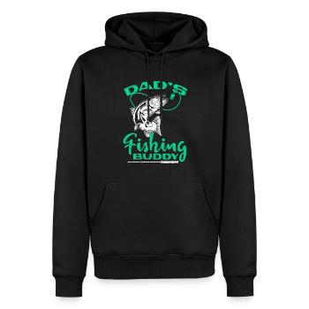 Angler Angeln Vater Sohn Dad's Fishing Buddy - Männer Premium Bio Hoodie - Schwarz - Vorne - Nico (187cm)