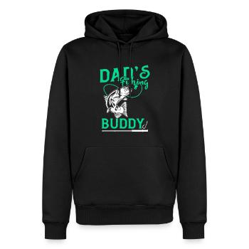 Angler Angeln Vater Sohn Dad's Fishing Buddy - Männer Premium Bio Hoodie - Schwarz - Vorne - Nico (187cm)