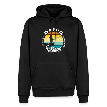 Angeln Angler Vater Sohn Dad's Fishing Buddy - Männer Premium Bio Hoodie - Schwarz - Vorne - Nico (187cm)