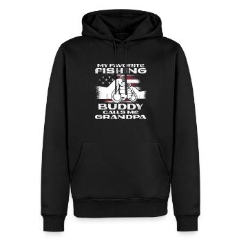 Angeln My Favorite Fishing Buddy Calls Me Grandpa - Men’s Premium Organic Hoodie - black - Front - Nico (187cm)
