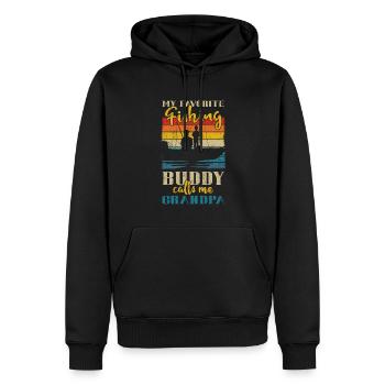 Angeln My Favorite Fishing Buddy Calls Me Grandpa - Men’s Premium Organic Hoodie - black - Front - Nico (187cm)