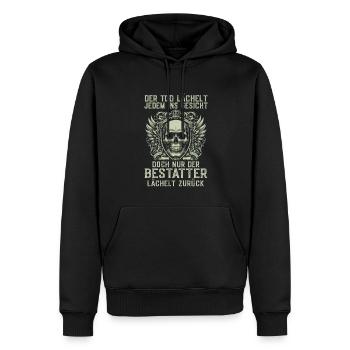 Bestatter Bestattungsfachkraft Geschenkidee Tod - Männer Premium Bio Hoodie - Schwarz - Vorne - Nico (187cm)