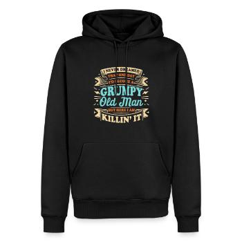 Grand-père grand-père disant humour devenir un vieil homme - Sweat à capuche Premium bio Homme - noir - Devant - Nico (187cm)