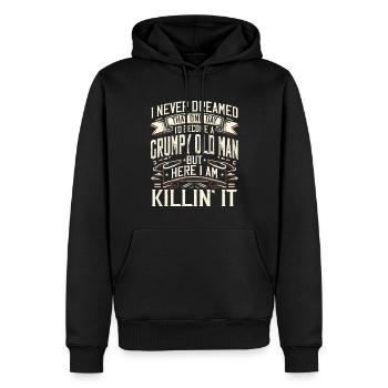 Grand-père grand-père disant humour devenir un vieil homme - Sweat à capuche Premium bio Homme - noir - Devant - Nico (187cm)