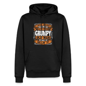 Grand-père grand-père à la retraite Devenez un vieil homme - Sweat à capuche Premium bio Homme - noir - Devant - Nico (187cm)