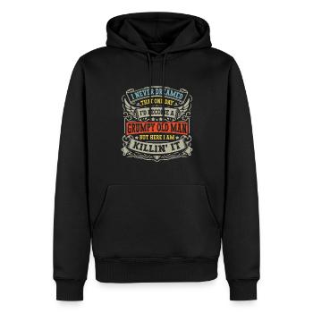 Idée de cadeau grand-père grand-père Devenez un vieil homme - Sweat à capuche Premium bio Homme - noir - Devant - Nico (187cm)