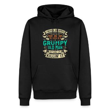 Idée de cadeau grand-père grand-père Devenez un vieil homme - Sweat à capuche Premium bio Homme - noir - Devant - Nico (187cm)