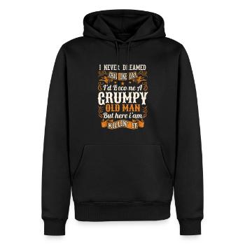 Grandpa Grandfather Pensioner Become A Grumpy Old Man - Men’s Premium Organic Hoodie - black - Front - Nico (187cm)