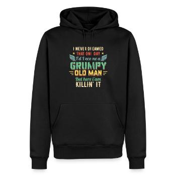 Idée de cadeau grand-père grand-père Devenez un vieil homme - Sweat à capuche Premium bio Homme - noir - Devant - Nico (187cm)
