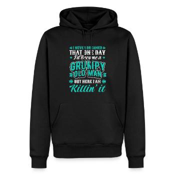 Grand-père grand-père à la retraite Devenez un vieil homme - Sweat à capuche Premium bio Homme - noir - Devant - Nico (187cm)