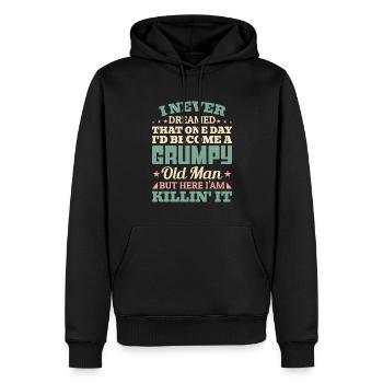 Idée de cadeau grand-père grand-père Devenez un vieil homme - Sweat à capuche Premium bio Homme - noir - Devant - Nico (187cm)